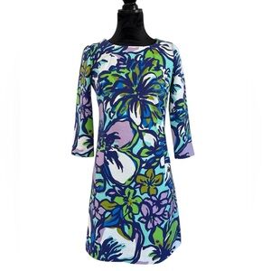 Lilly Pulitzer Floral Print Midi Dress - Blue, Green, Purple